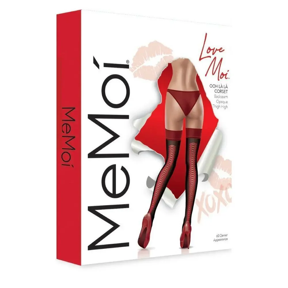 🦋B2G1🦋MeMOÍ LoveMoi Ohh La La Corset Backseam Opaque Thigh Highs | Lov156 |